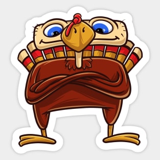 Funny Thanksgiving Turkey Gift Sticker